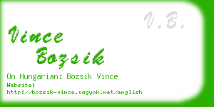 vince bozsik business card
